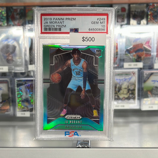 2019 Panini Prizm Ja Morant Green Prizm PSA 10